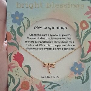 Periwinkle by Barlow Gold Dragonfly Necklace
